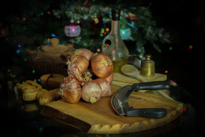 Close-up of vegetables on table