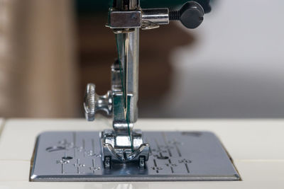 Close-up of sewing machine