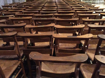 Empty chairs in a row