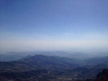 Scenic view of mountains against clear sky