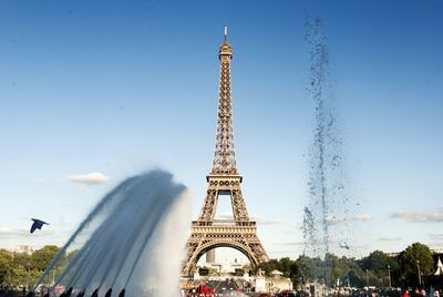 Low angle view of tower against sky