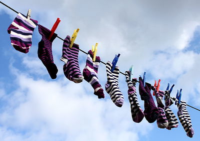 Low angle view of socks