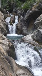 Rock formations in a river