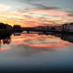 Scenic view of river against cloudy sky