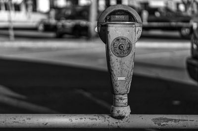 Close-up of old parking meter