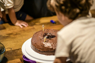 Close-up of man preparing food