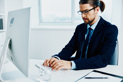 Businessman working at office