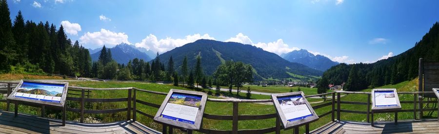 Panoramic view of mountains against sky