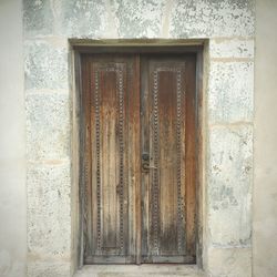 Closed door of old building