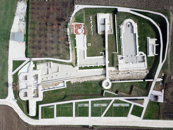 High angle view of paving stone