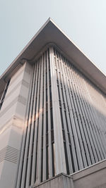 Low angle view of modern building against clear sky