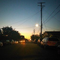 Electricity pylon at sunset