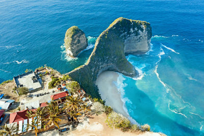 High angle view of island in sea