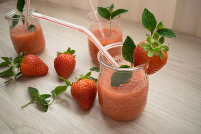 Delicious strawberry smoothie