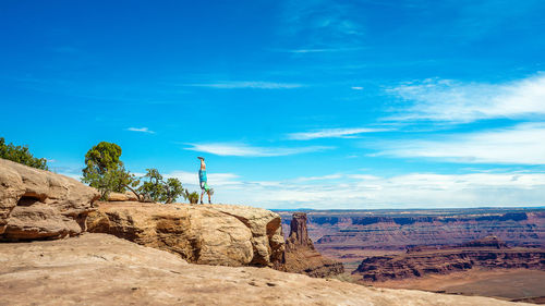 Scenic view of rock formation against sky