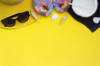 High angle view of sunglasses on table