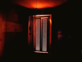 Closed door of house