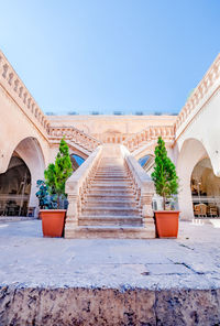 Exterior of building against clear blue sky