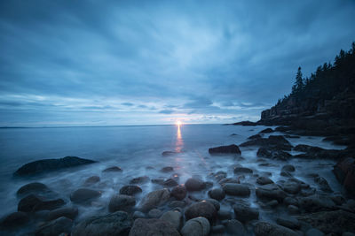 Boulder beach sunrise on rugged maine acadia nat'l park