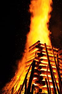 Close-up of fire at night