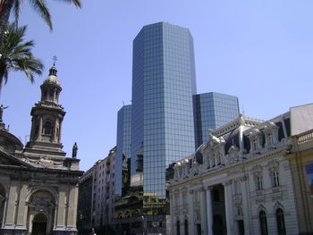 Low angle view of santiago de compostela cathedral against sky