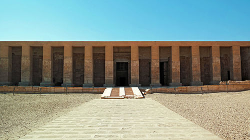 Low angle view of built structure against clear sky