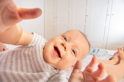 Close-up of baby girl