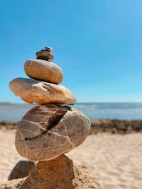 Stack of pebbles on beach