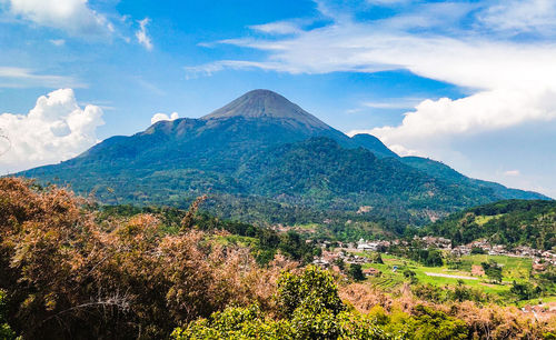 Scenic view of mountains against sky