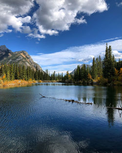 Scenic view of lake in canadian rockies 