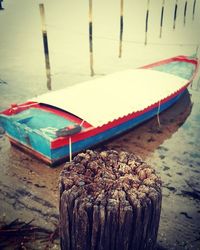 Close-up of boat in sea