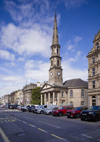 View of city street against sky