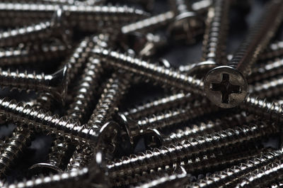 Close-up of machinery on table