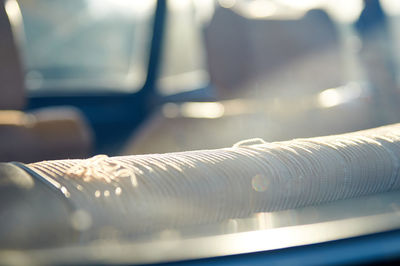 Close-up of smoke stacks