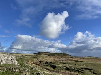 Scenic view of land against sky