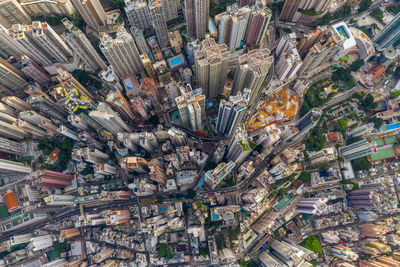 Aerial view of modern buildings in city