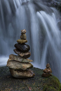 Stack of rocks in shallow water