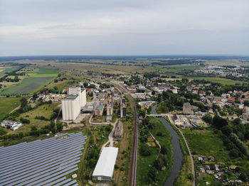 Aerial view of pasewalk, a town in the vorpommern-greifswald district, germany. 