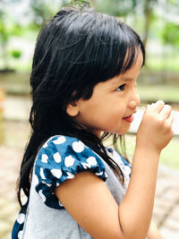 Close-up portrait of cute girl