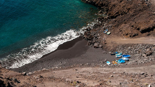 High angle view of beach