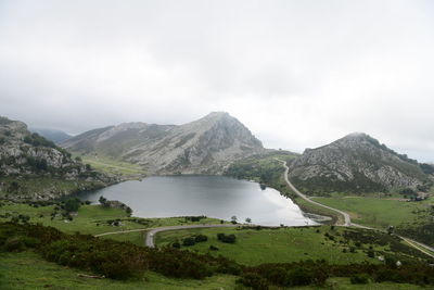 Scenic view of mountains against sky