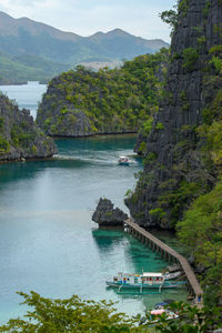 High angle view of bay