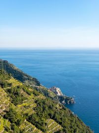 High angle view of sea against sky