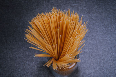 High angle view of lemon against white background