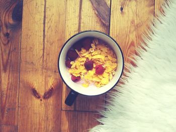 Directly above shot of food in bowl