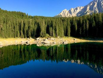 Scenic view of a mountain lake in italy 