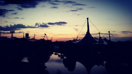 Boat in sea at sunset