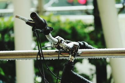 Close-up of bicycle outdoors