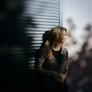 Side view of baby girl