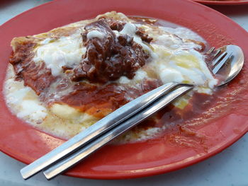 Close-up of food in plate